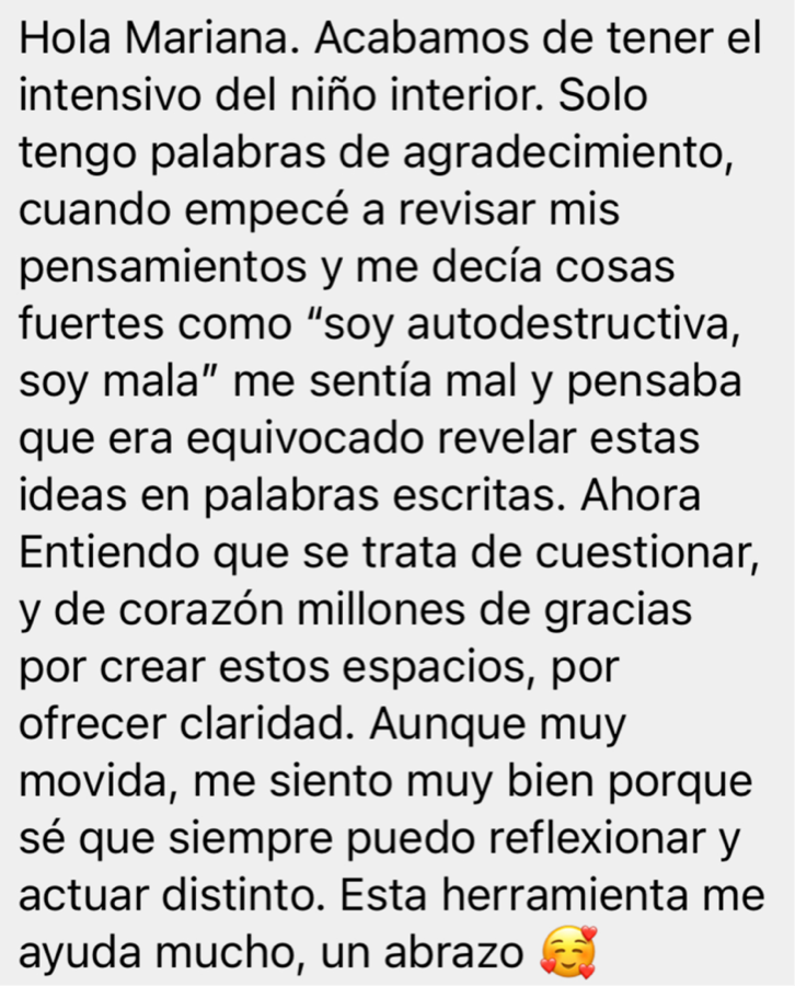 Testimonio de una alumna del taller